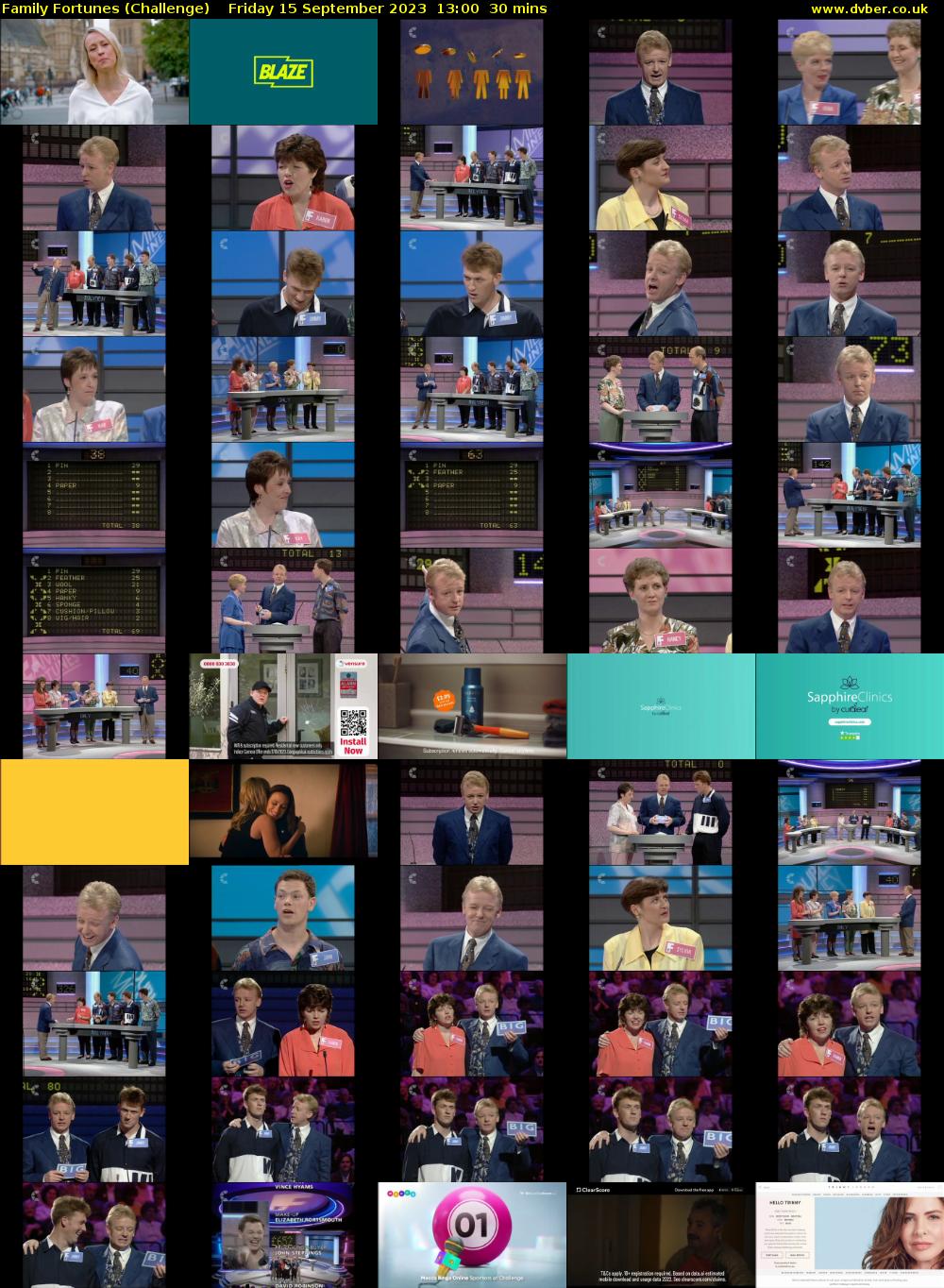 Family Fortunes (Challenge) Friday 15 September 2023 13:00 - 13:30
