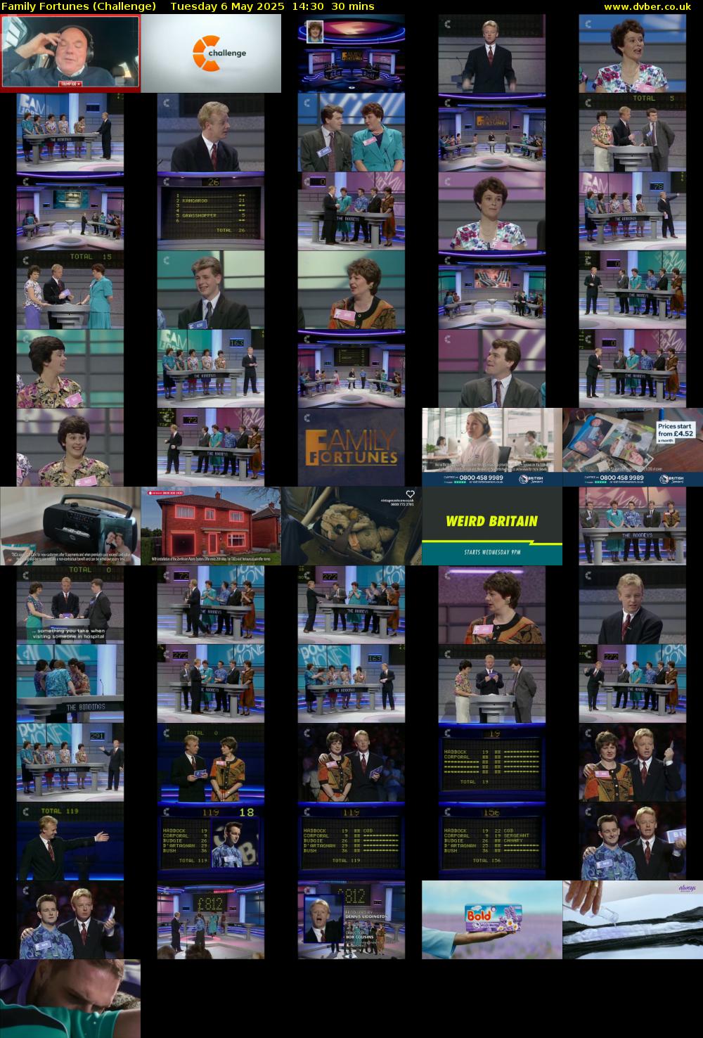 Family Fortunes (Challenge) Tuesday 6 May 2025 14:30 - 15:00