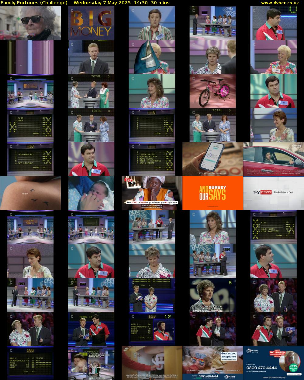 Family Fortunes (Challenge) Wednesday 7 May 2025 14:30 - 15:00