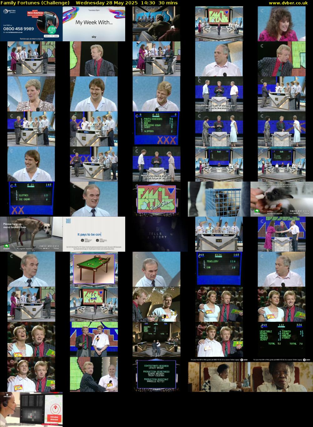 Family Fortunes (Challenge) Wednesday 28 May 2025 14:30 - 15:00
