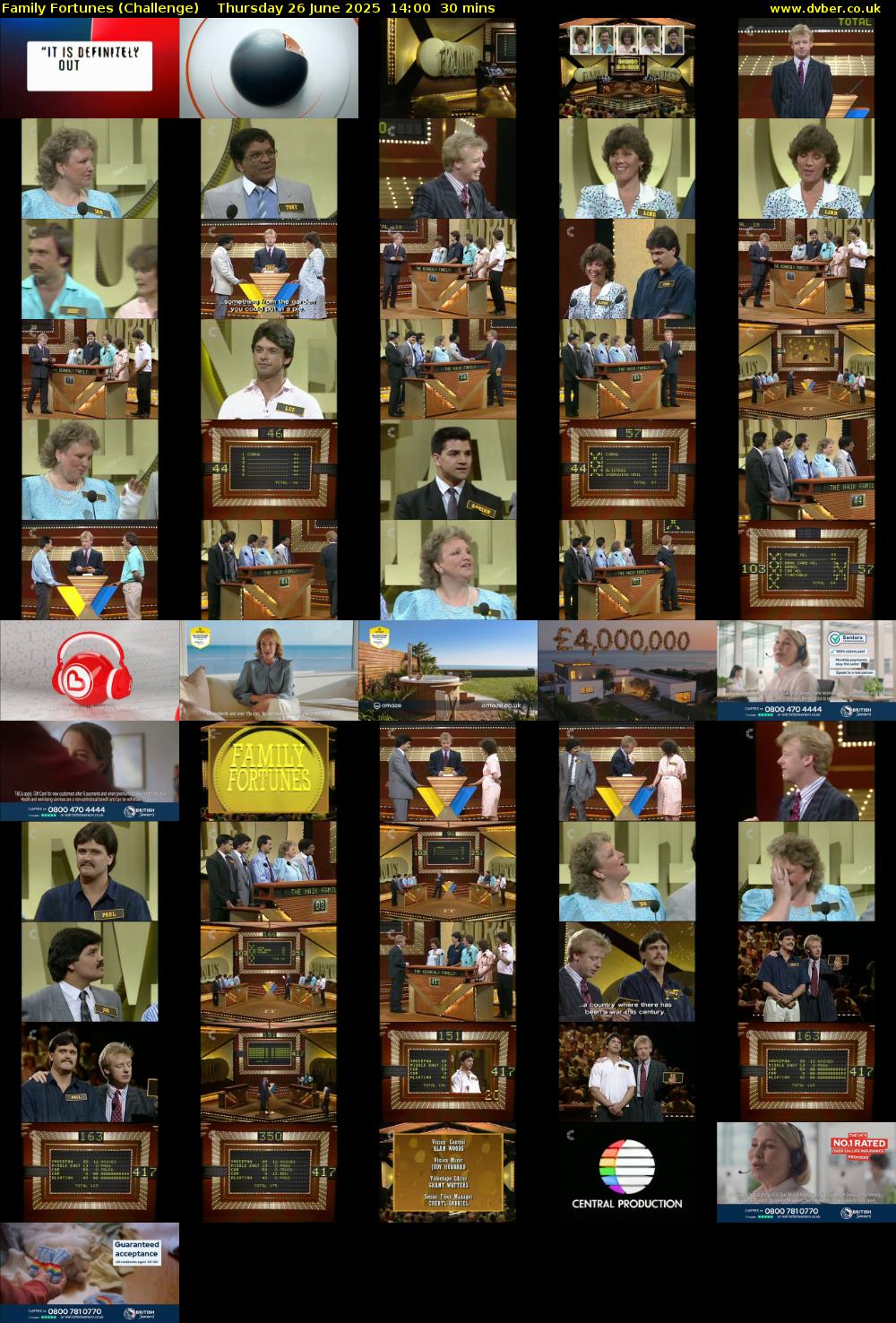Family Fortunes (Challenge) Thursday 26 June 2025 14:00 - 14:30