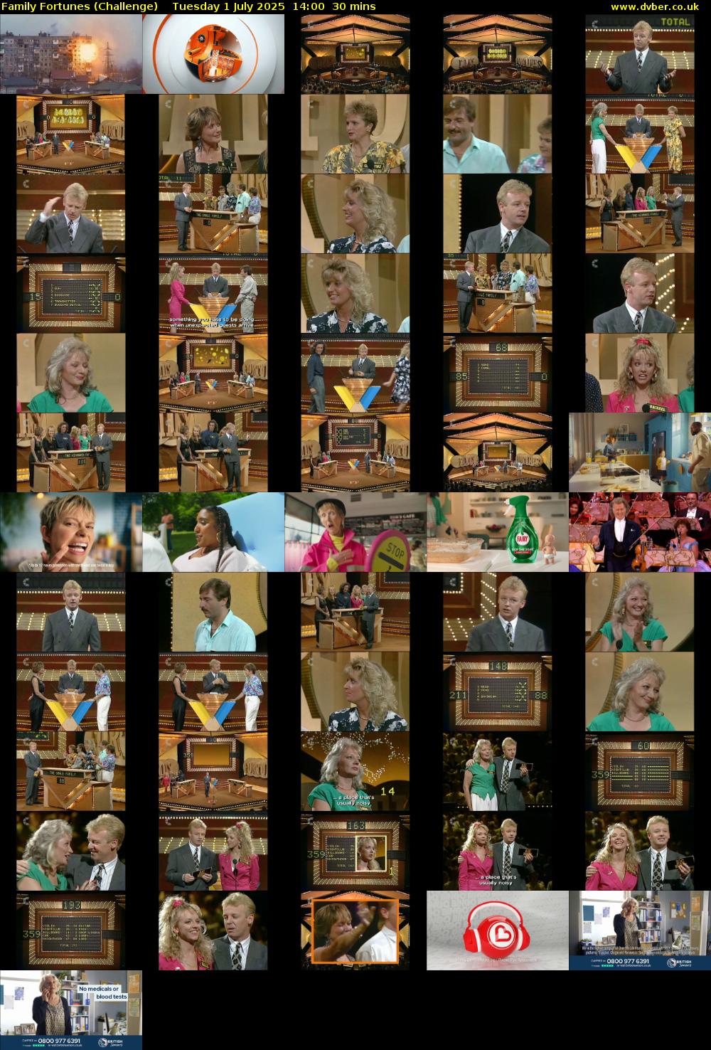 Family Fortunes (Challenge) Tuesday 1 July 2025 14:00 - 14:30