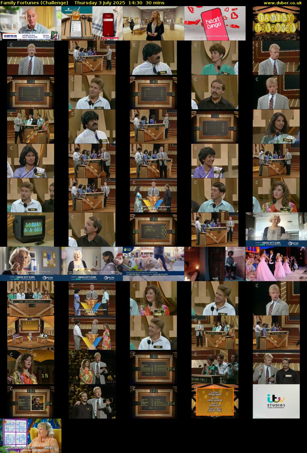 Family Fortunes (Challenge) Thursday 3 July 2025 14:30 - 15:00