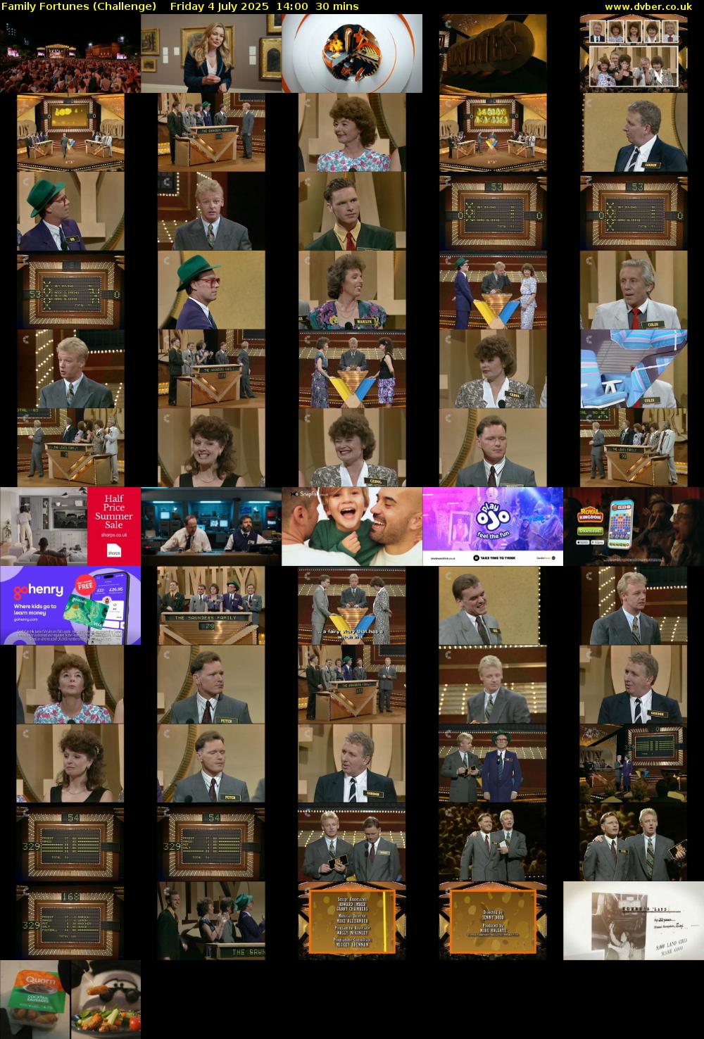 Family Fortunes (Challenge) Friday 4 July 2025 14:00 - 14:30