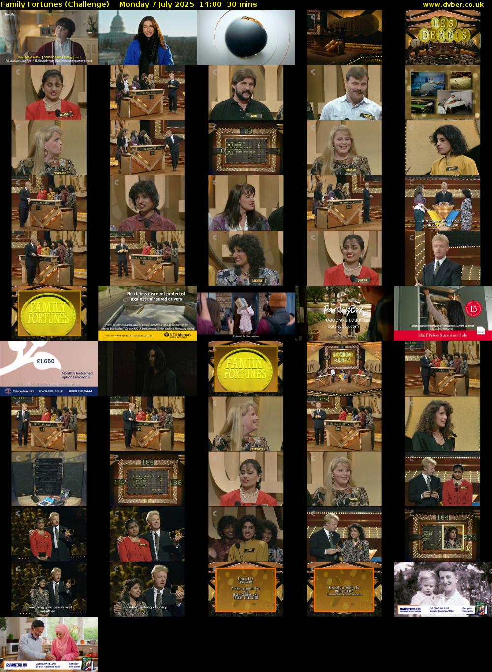 Family Fortunes (Challenge) Monday 7 July 2025 14:00 - 14:30