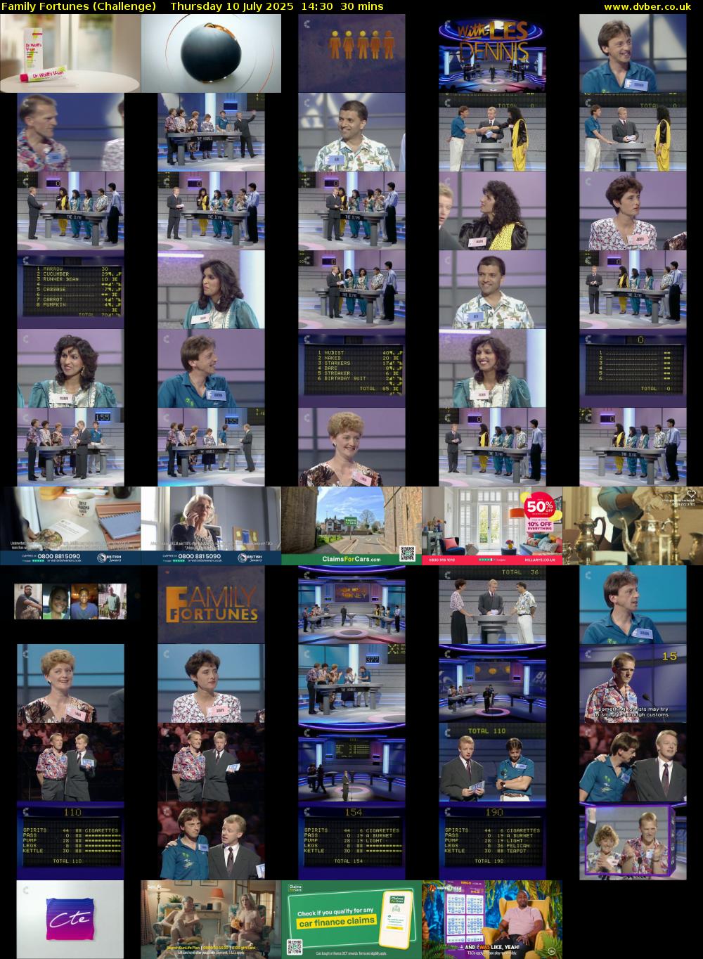 Family Fortunes (Challenge) Thursday 10 July 2025 14:30 - 15:00