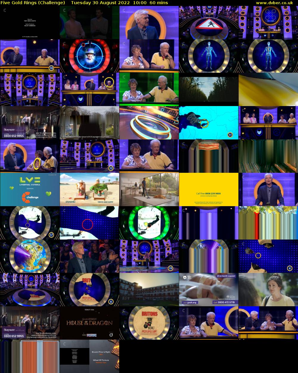 Five Gold Rings (Challenge) Tuesday 30 August 2022 10:00 - 11:00
