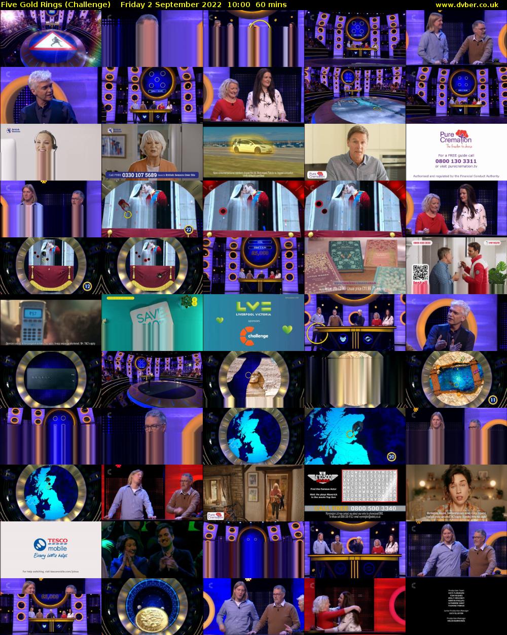 Five Gold Rings (Challenge) Friday 2 September 2022 10:00 - 11:00