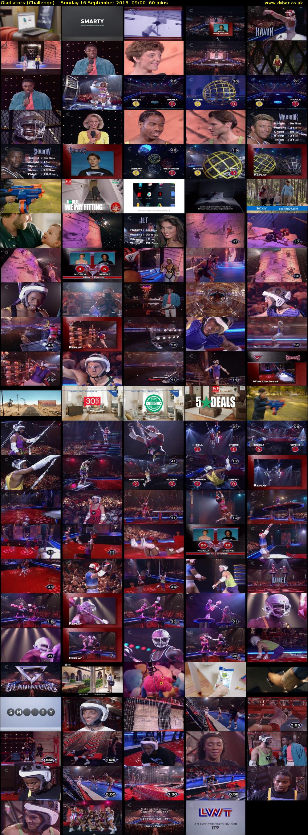 Gladiators (Challenge) Sunday 16 September 2018 09:00 - 10:00