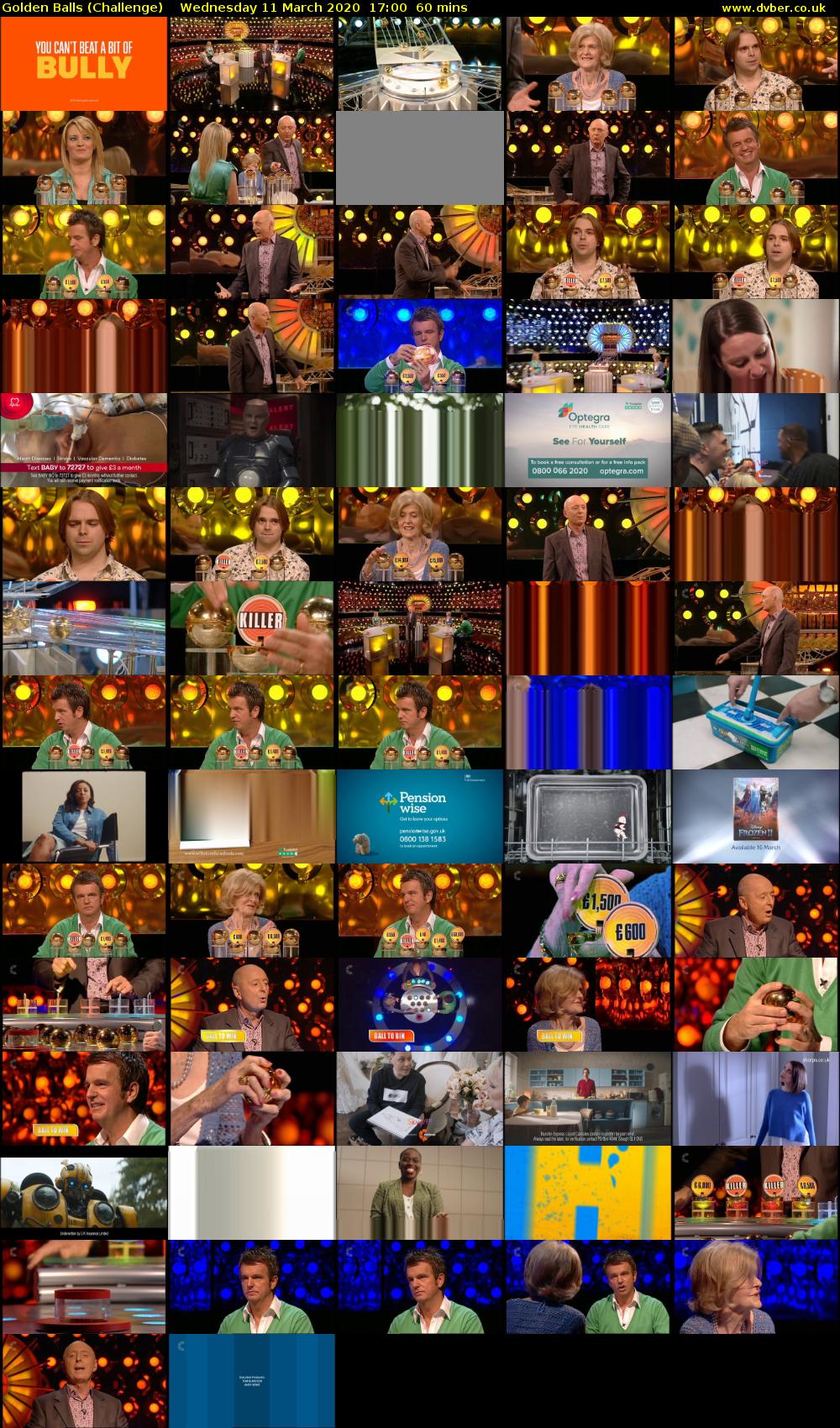 Golden Balls (Challenge) Wednesday 11 March 2020 17:00 - 18:00
