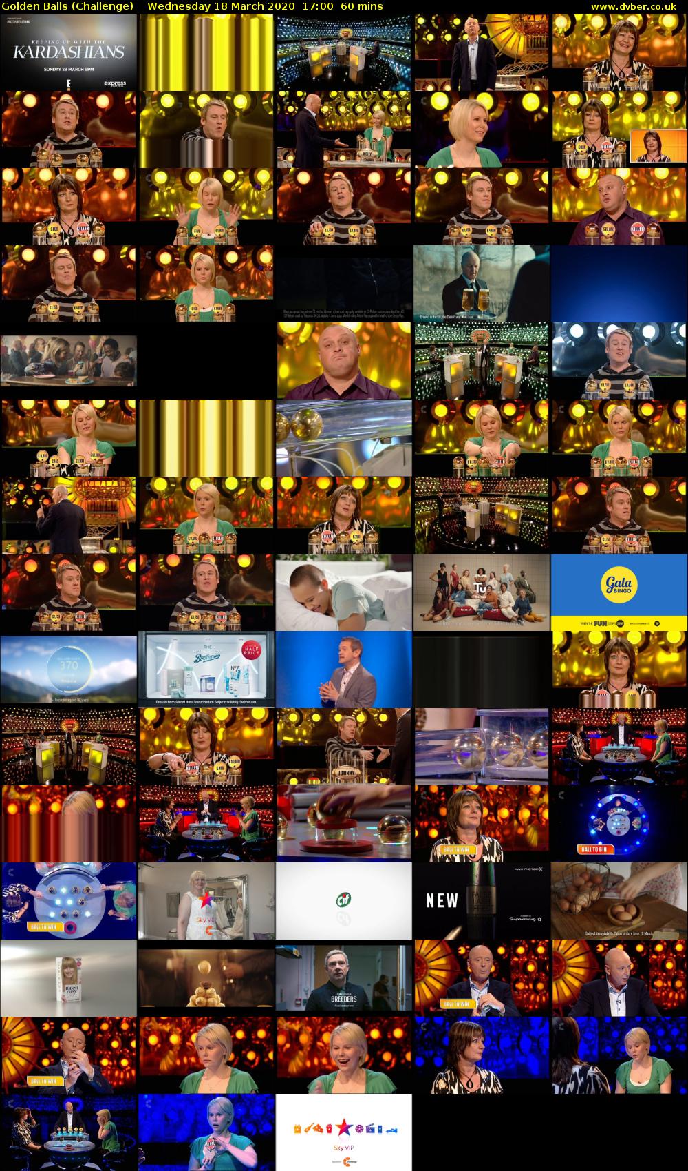Golden Balls (Challenge) Wednesday 18 March 2020 17:00 - 18:00