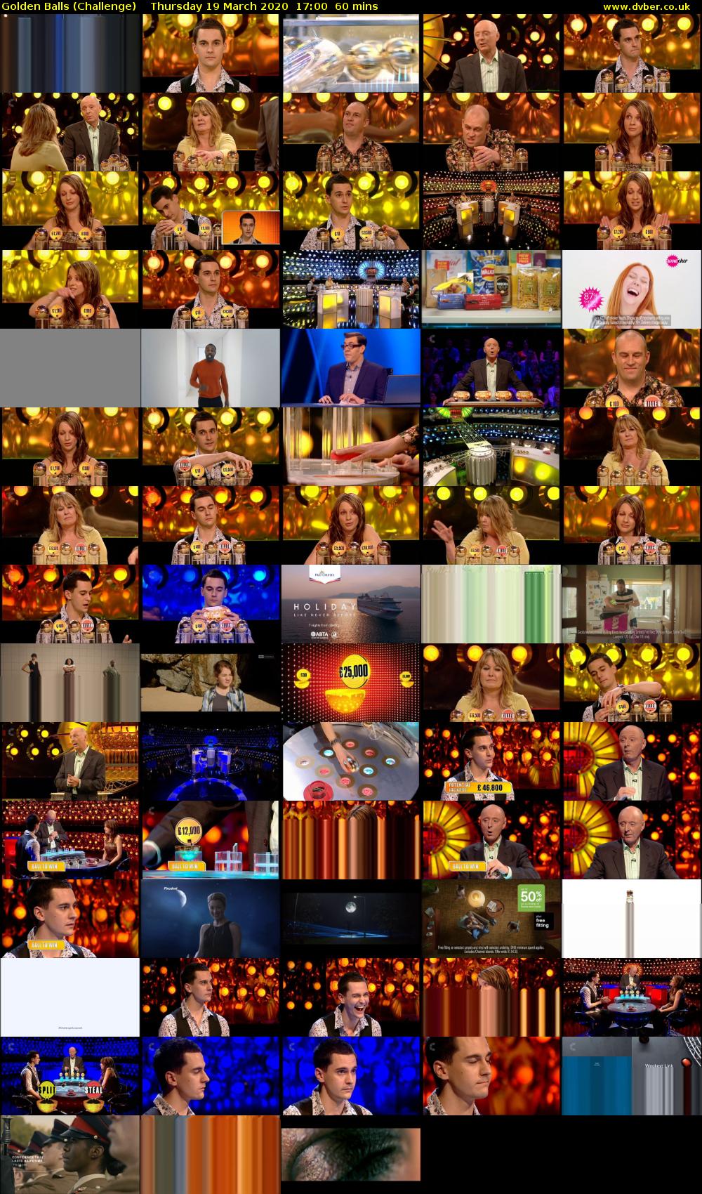 Golden Balls (Challenge) Thursday 19 March 2020 17:00 - 18:00