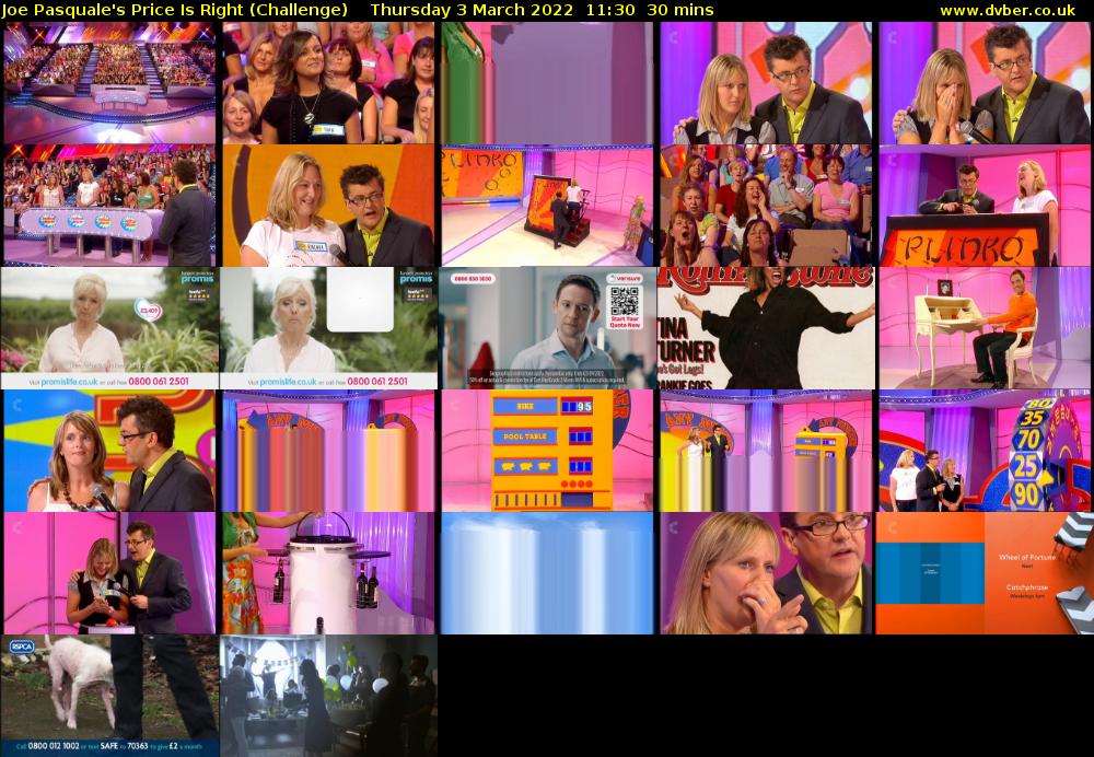 Joe Pasquale's Price Is Right (Challenge) Thursday 3 March 2022 11:30 - 12:00