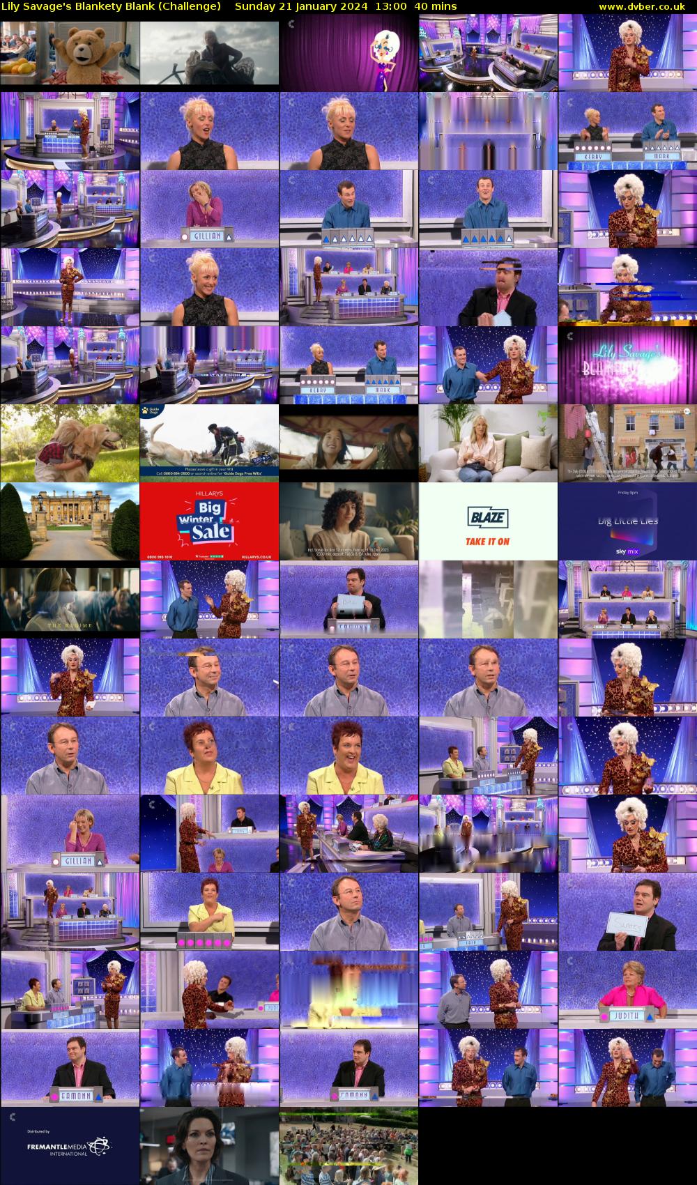 Lily Savage's Blankety Blank (Challenge) Sunday 21 January 2024 13:00 - 13:40
