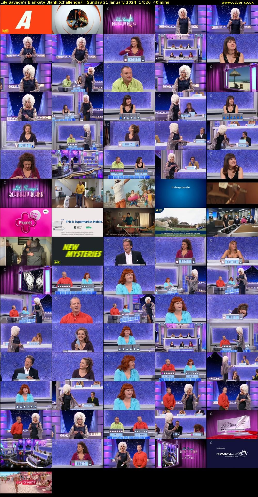 Lily Savage's Blankety Blank (Challenge) Sunday 21 January 2024 14:20 - 15:00