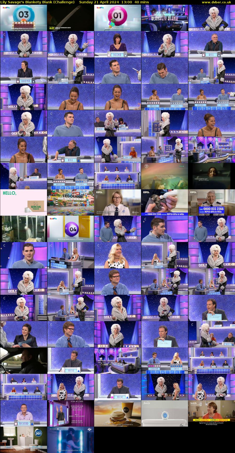 Lily Savage's Blankety Blank (Challenge) Sunday 21 April 2024 13:00 - 13:40