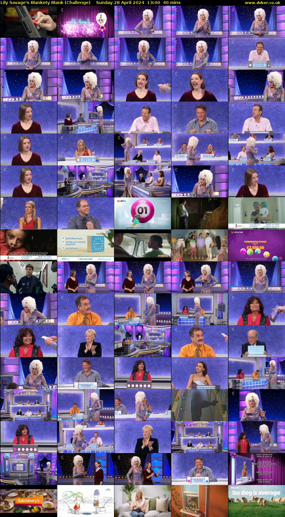 Lily Savage's Blankety Blank (Challenge) Sunday 28 April 2024 13:00 - 13:40