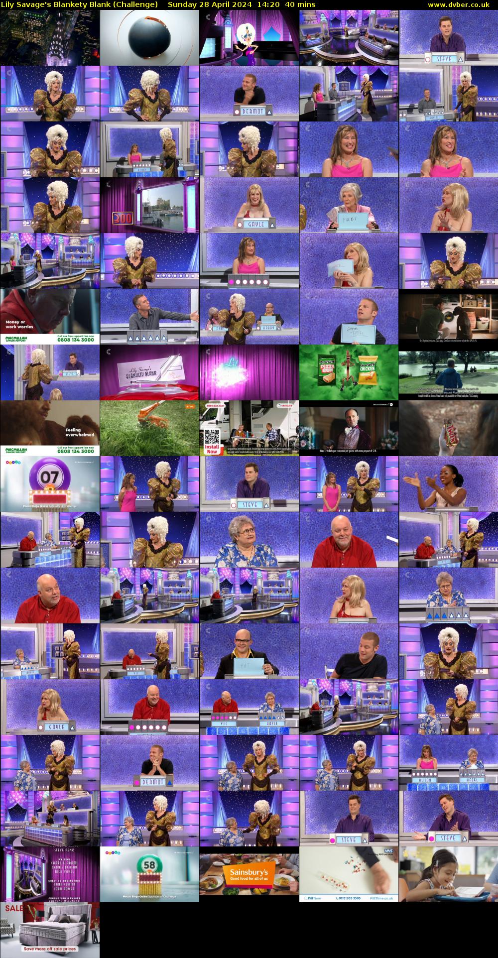 Lily Savage's Blankety Blank (Challenge) Sunday 28 April 2024 14:20 - 15:00