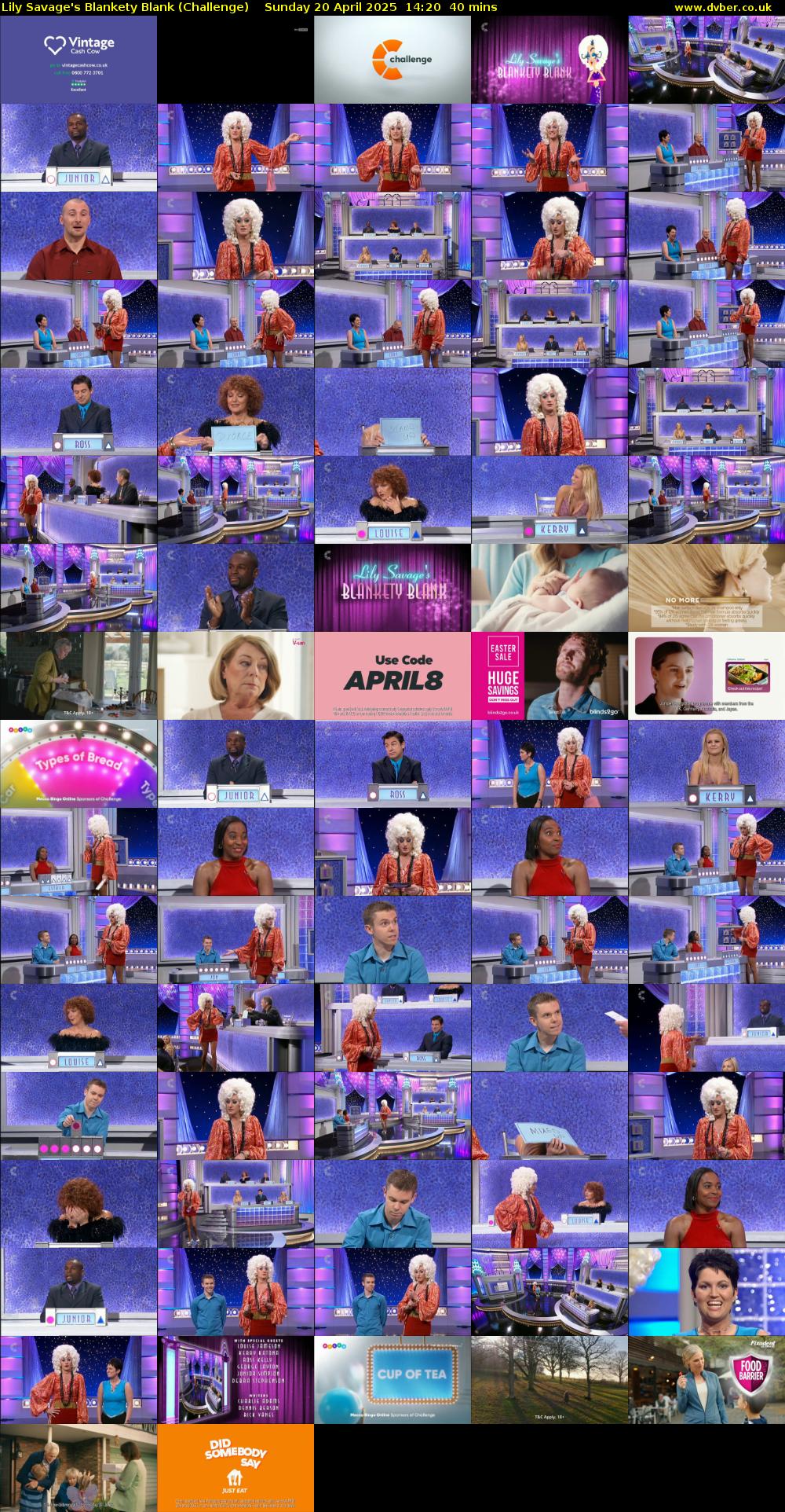 Lily Savage's Blankety Blank (Challenge) Sunday 20 April 2025 14:20 - 15:00