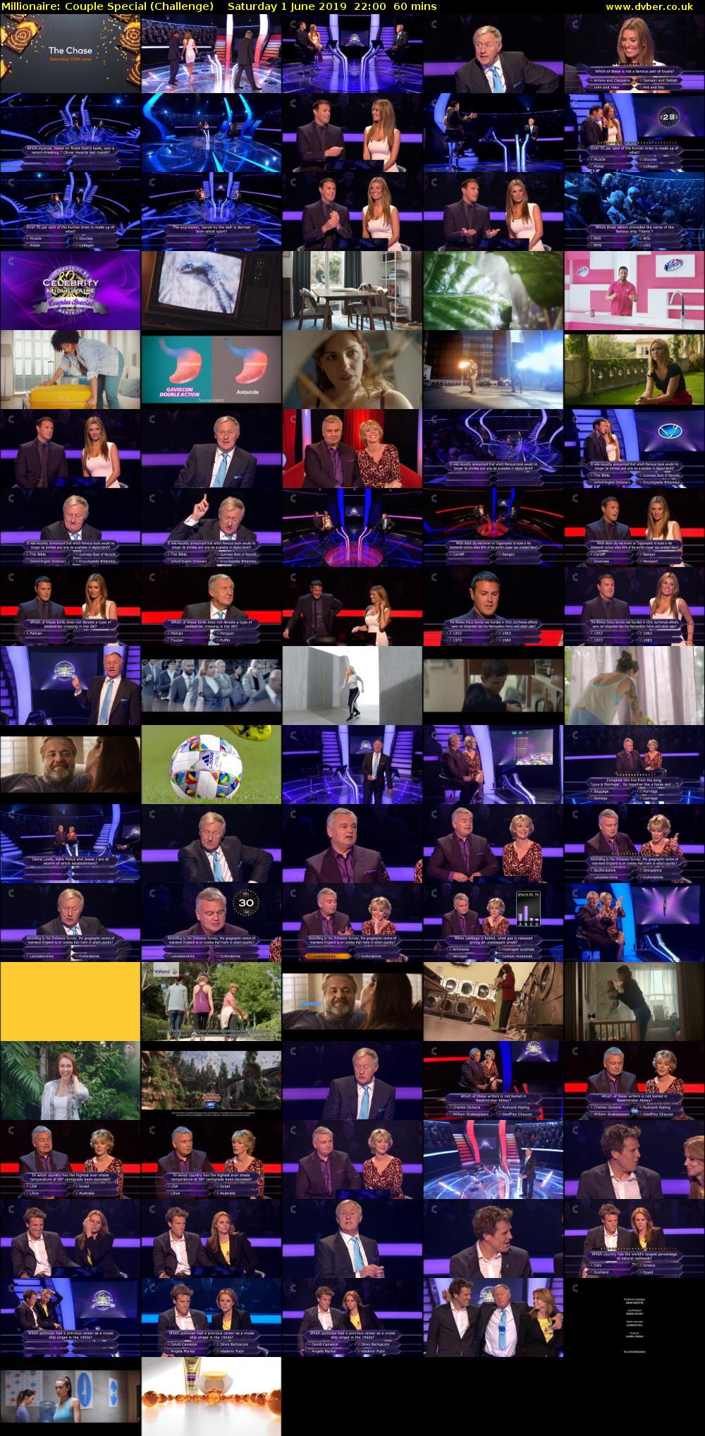 Millionaire: Couple Special (Challenge) Saturday 1 June 2019 22:00 - 23:00
