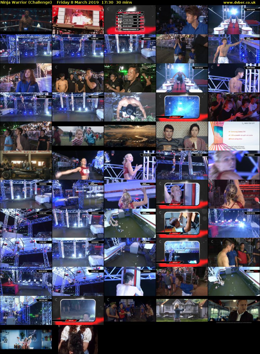 Ninja Warrior (Challenge) Friday 8 March 2019 17:30 - 18:00