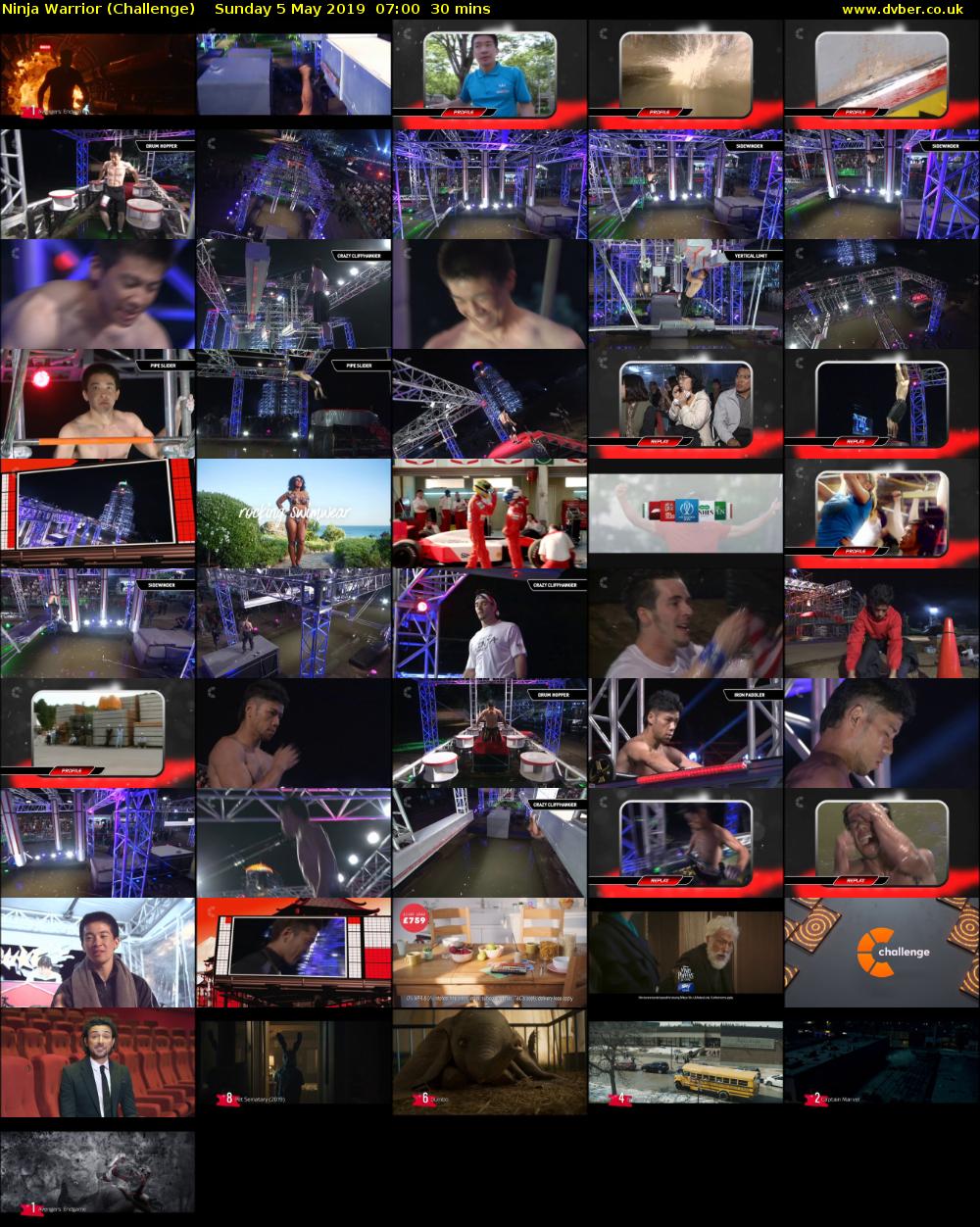 Ninja Warrior (Challenge) Sunday 5 May 2019 07:00 - 07:30