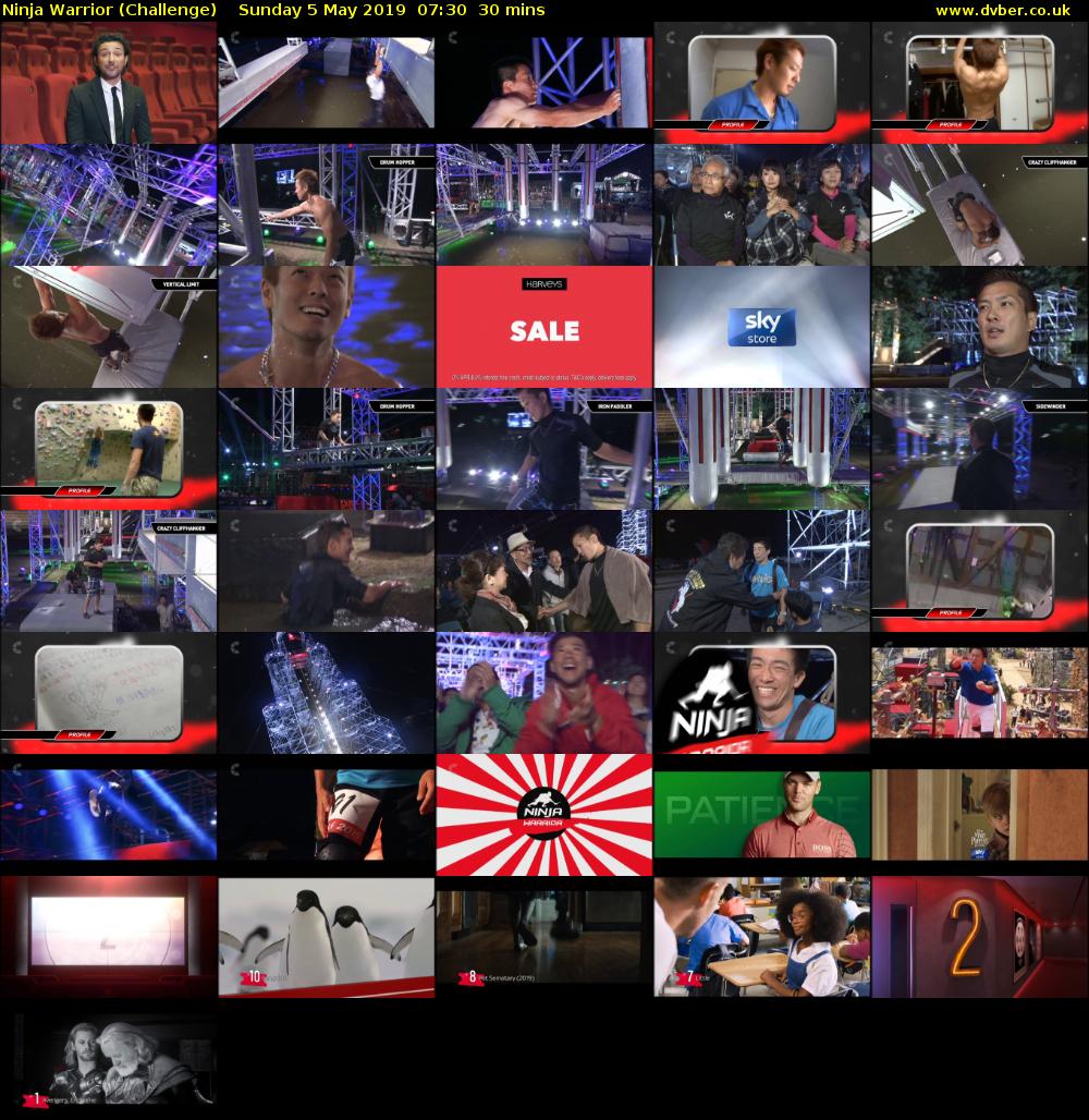 Ninja Warrior (Challenge) Sunday 5 May 2019 07:30 - 08:00