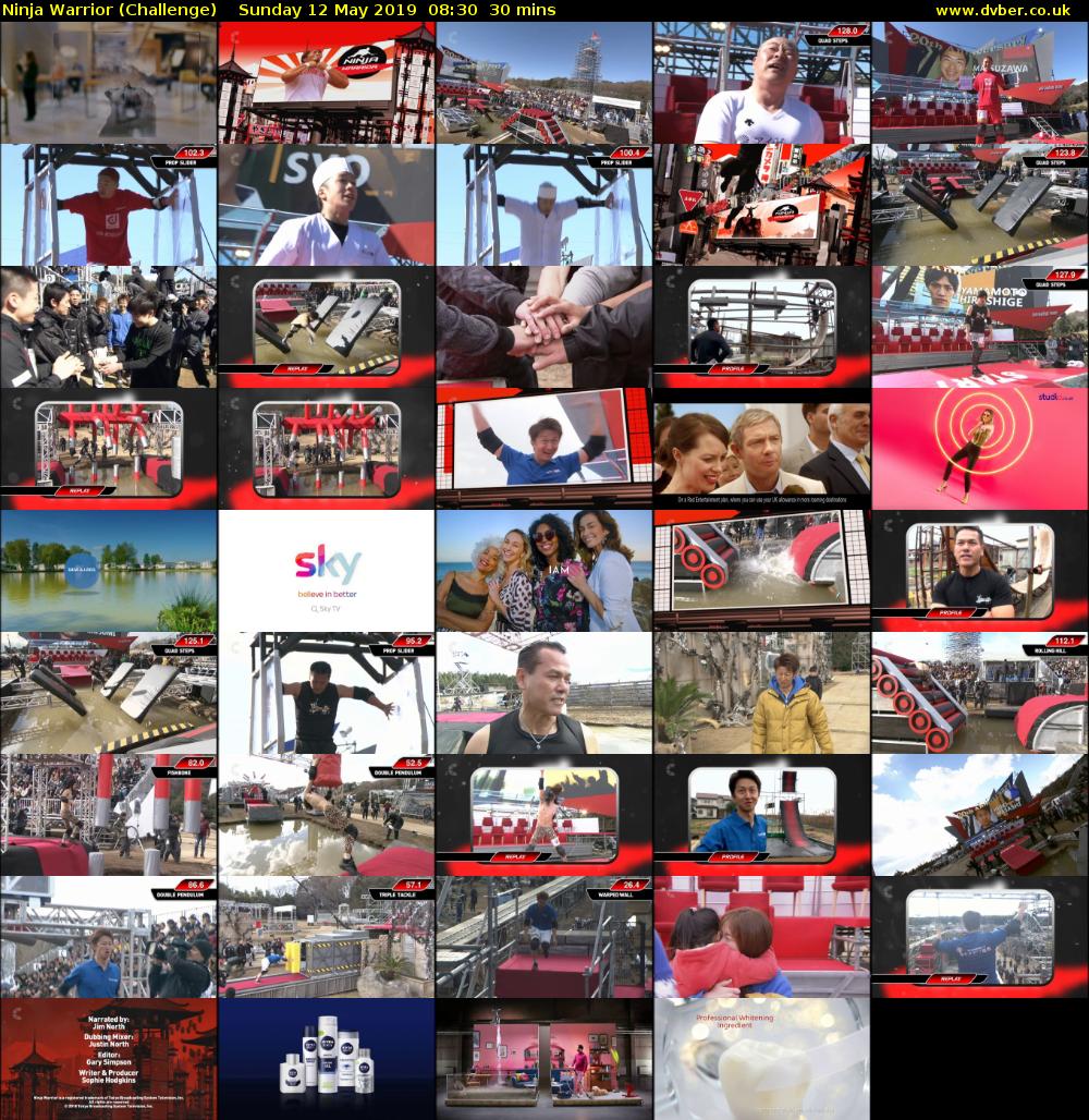 Ninja Warrior (Challenge) Sunday 12 May 2019 08:30 - 09:00