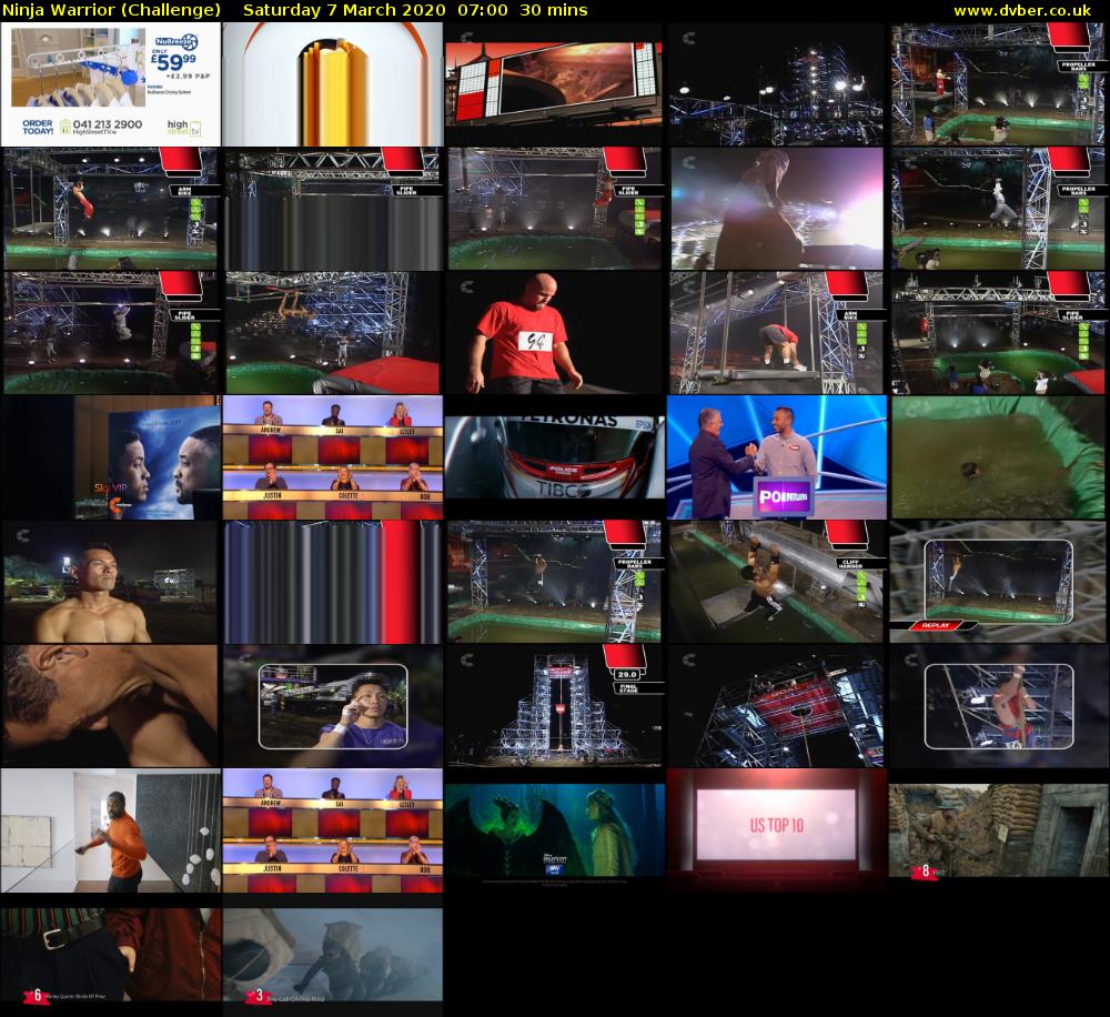 Ninja Warrior (Challenge) Saturday 7 March 2020 07:00 - 07:30