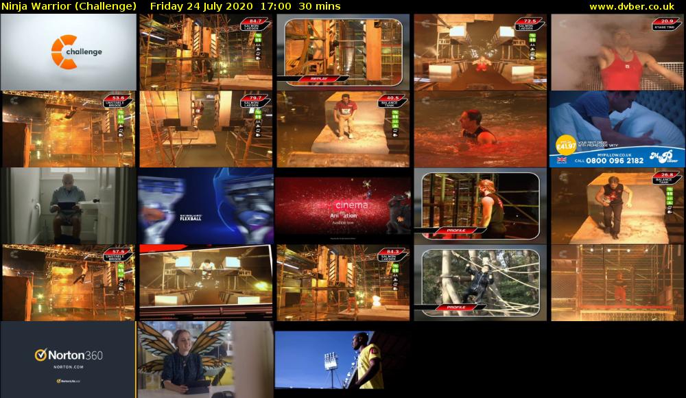 Ninja Warrior (Challenge) Friday 24 July 2020 17:00 - 17:30