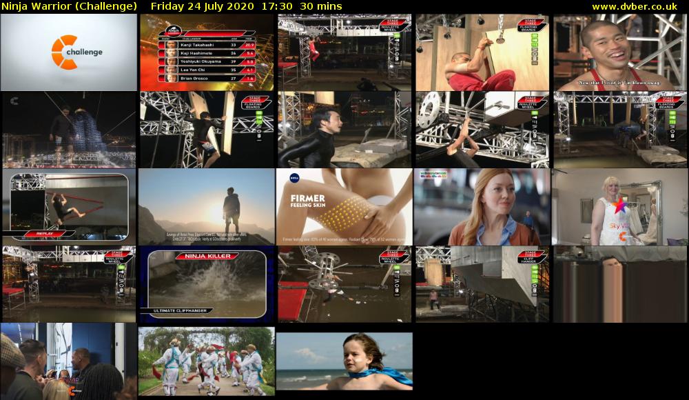 Ninja Warrior (Challenge) Friday 24 July 2020 17:30 - 18:00