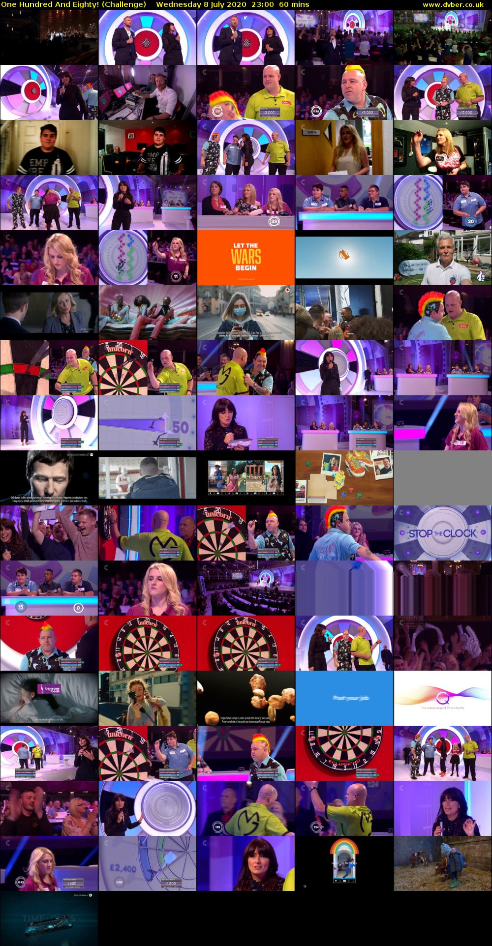 One Hundred And Eighty! (Challenge) Wednesday 8 July 2020 23:00 - 00:00
