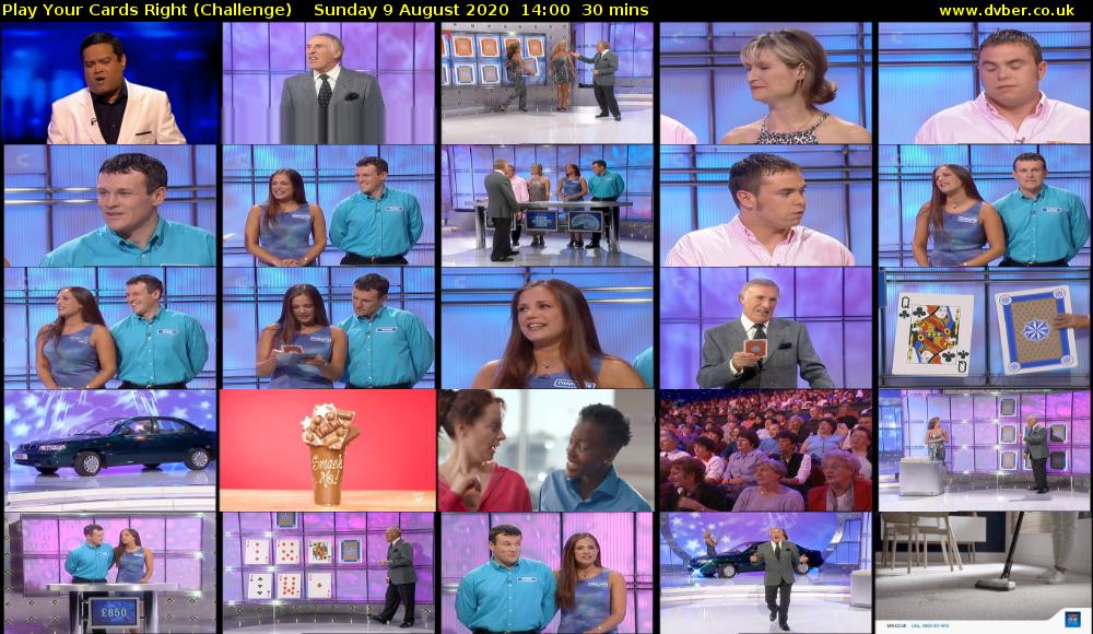 Play Your Cards Right (Challenge) Sunday 9 August 2020 14:00 - 14:30