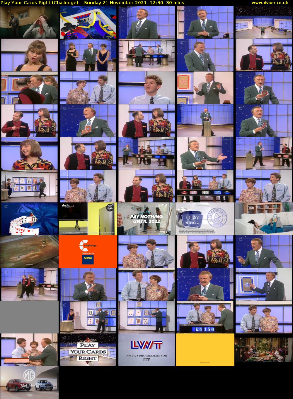 Play Your Cards Right (Challenge) Sunday 21 November 2021 12:30 - 13:00