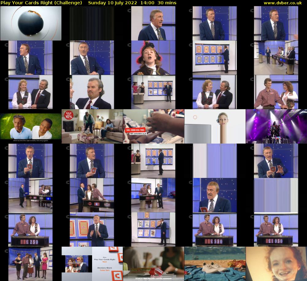 Play Your Cards Right (Challenge) Sunday 10 July 2022 14:00 - 14:30