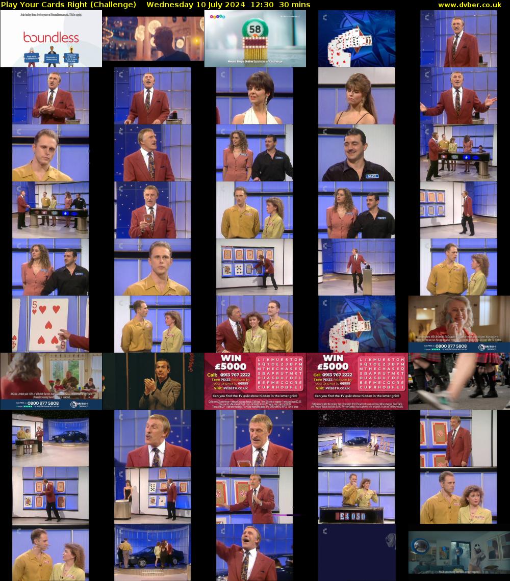 Play Your Cards Right (Challenge) Wednesday 10 July 2024 12:30 - 13:00