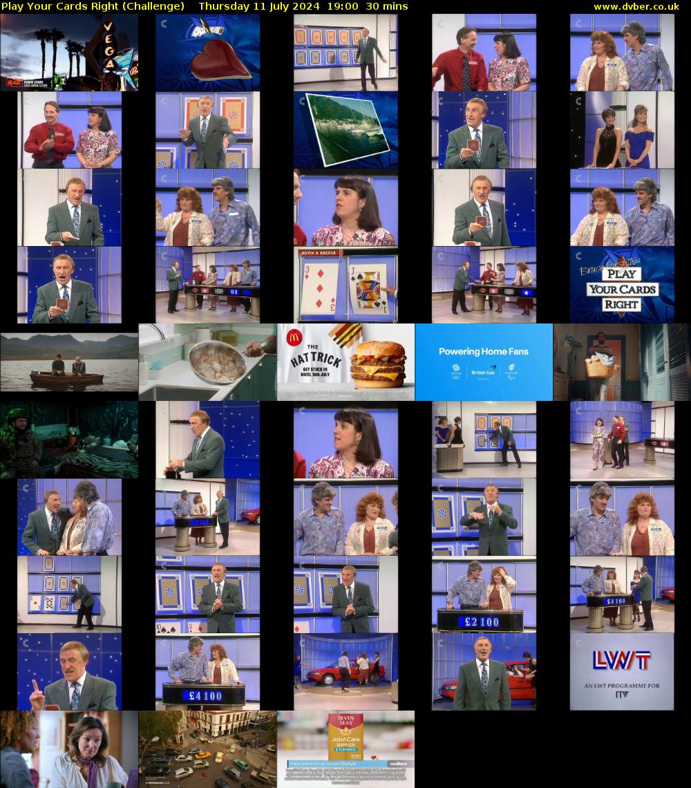 Play Your Cards Right (Challenge) Thursday 11 July 2024 19:00 - 19:30