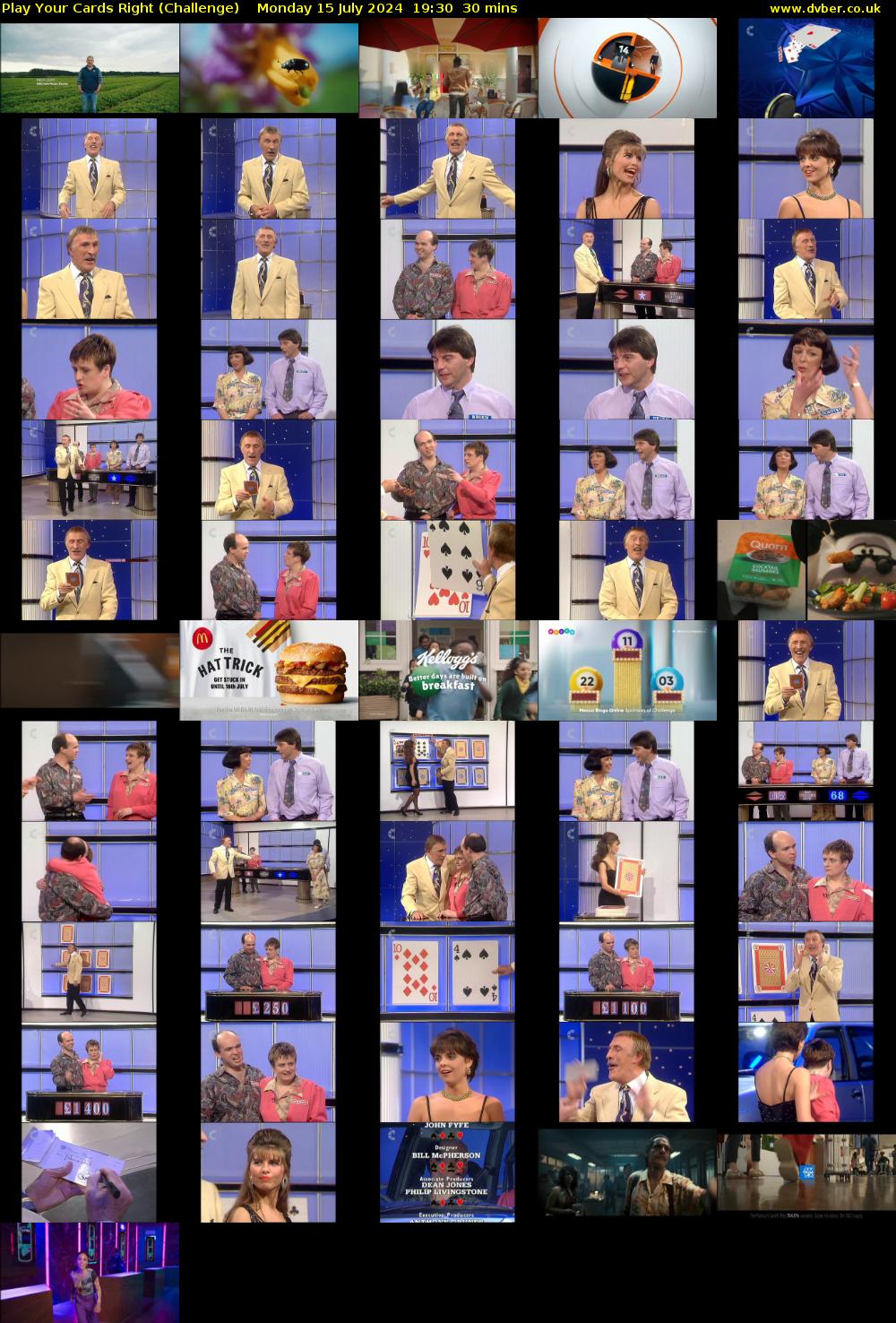 Play Your Cards Right (Challenge) Monday 15 July 2024 19:30 - 20:00