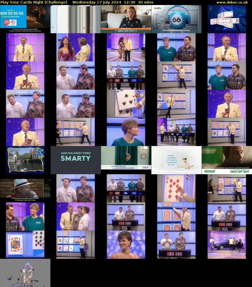 Play Your Cards Right (Challenge) Wednesday 17 July 2024 12:30 - 13:00