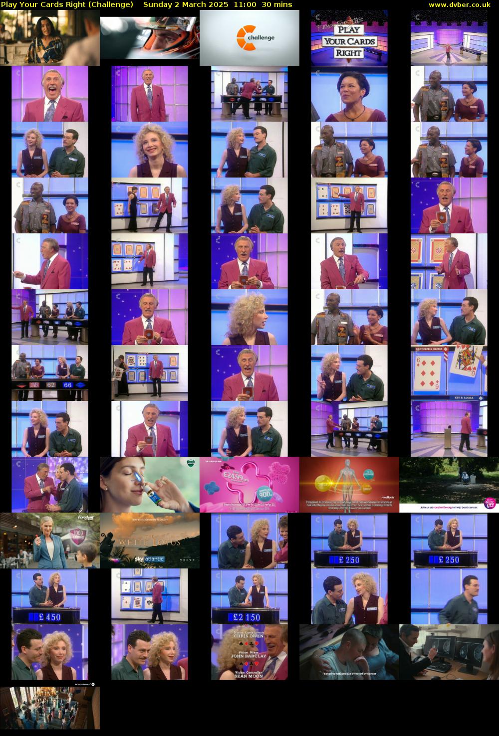 Play Your Cards Right (Challenge) Sunday 2 March 2025 11:00 - 11:30