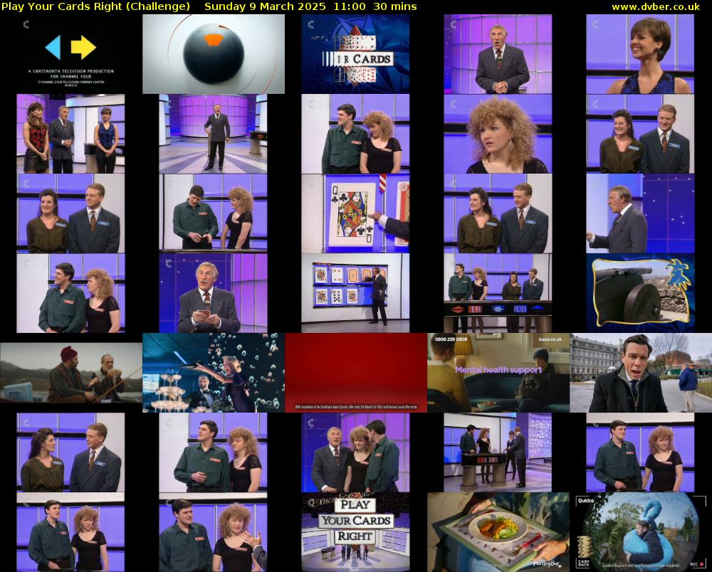 Play Your Cards Right (Challenge) Sunday 9 March 2025 11:00 - 11:30