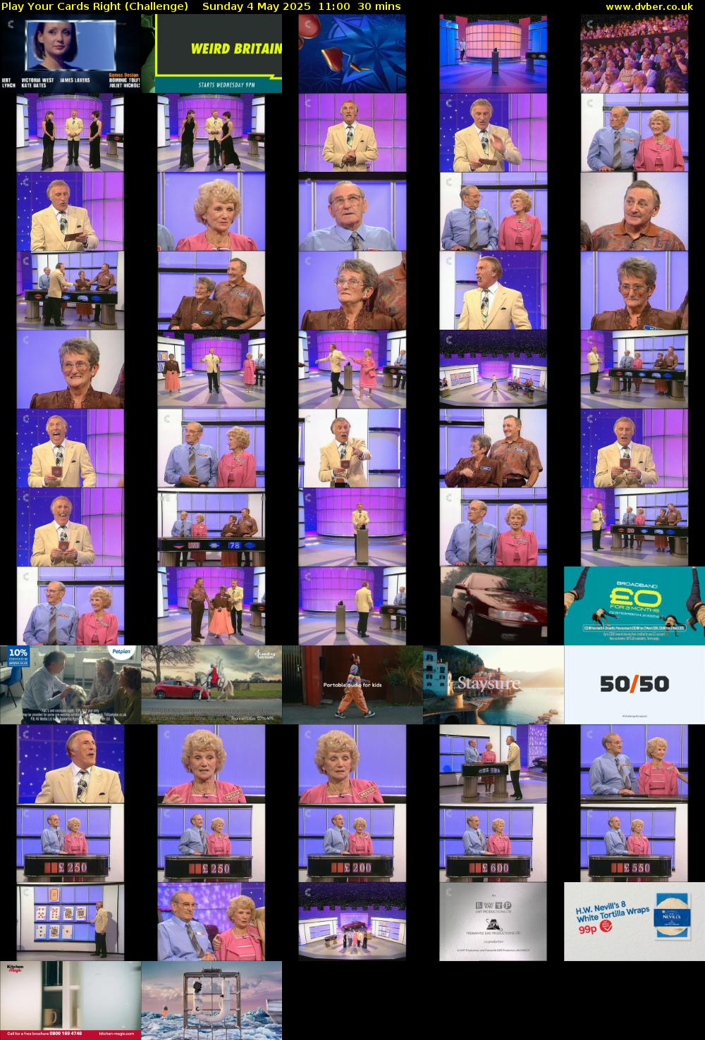 Play Your Cards Right (Challenge) Sunday 4 May 2025 11:00 - 11:30