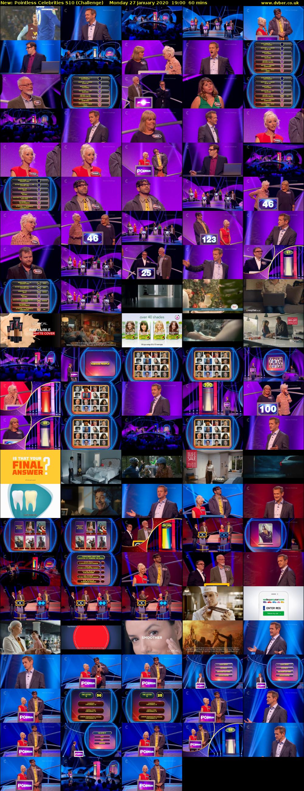 Pointless Celebrities S10 (Challenge) Monday 27 January 2020 19:00 - 20:00
