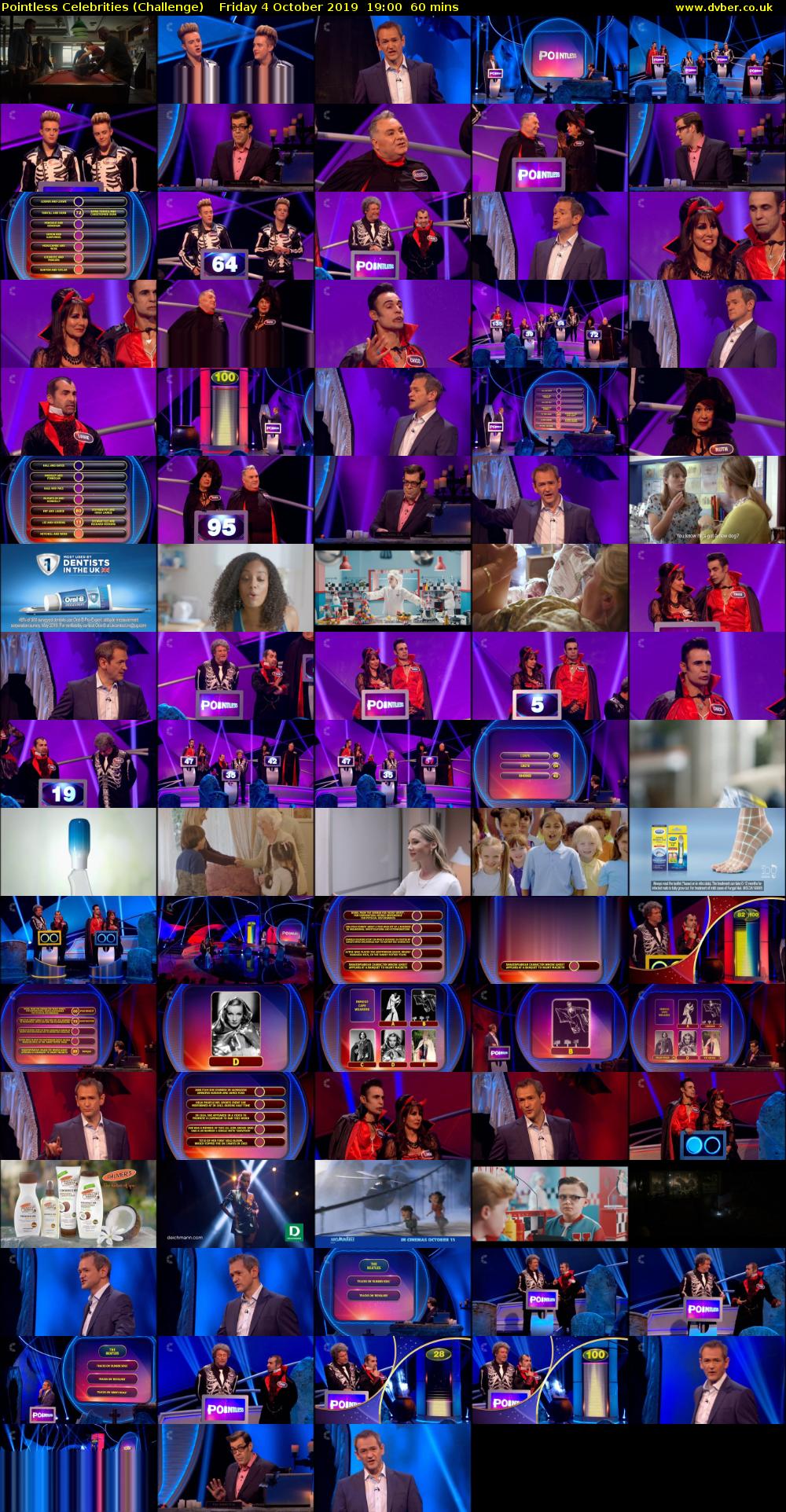 Pointless Celebrities (Challenge) Friday 4 October 2019 19:00 - 20:00