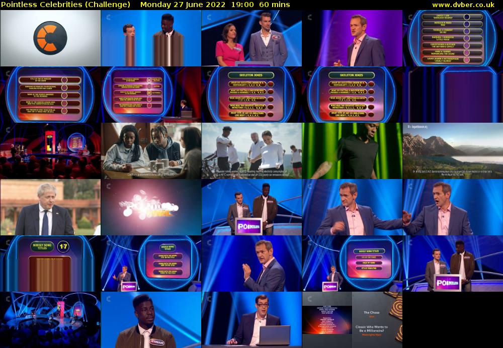 Pointless Celebrities (Challenge) Monday 27 June 2022 19:00 - 20:00