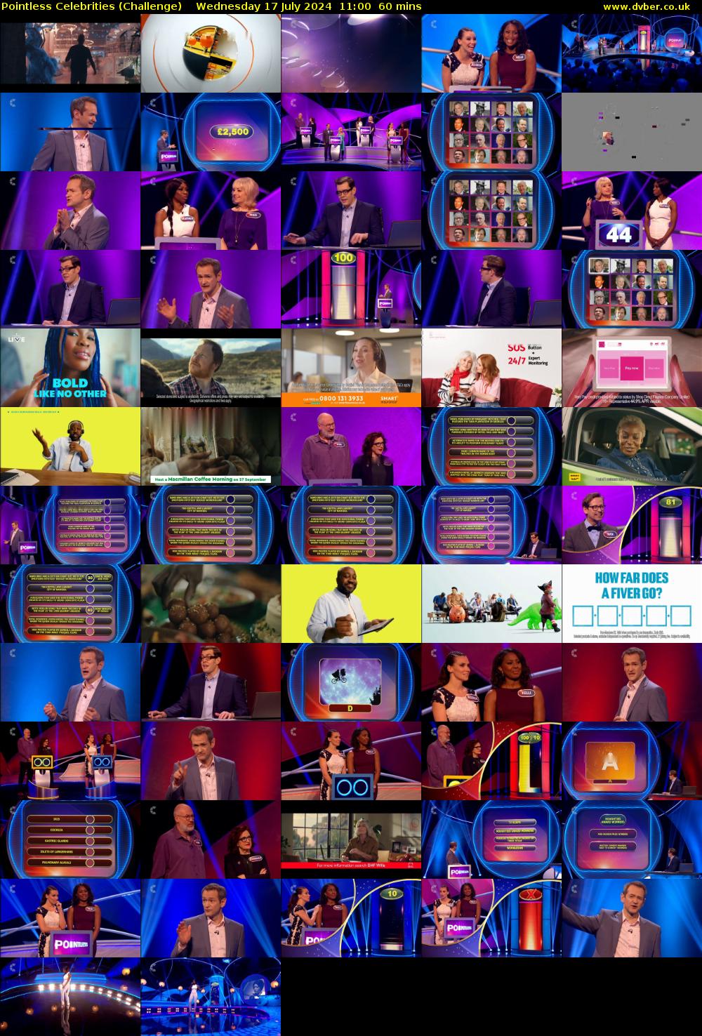 Pointless Celebrities (Challenge) Wednesday 17 July 2024 11:00 - 12:00