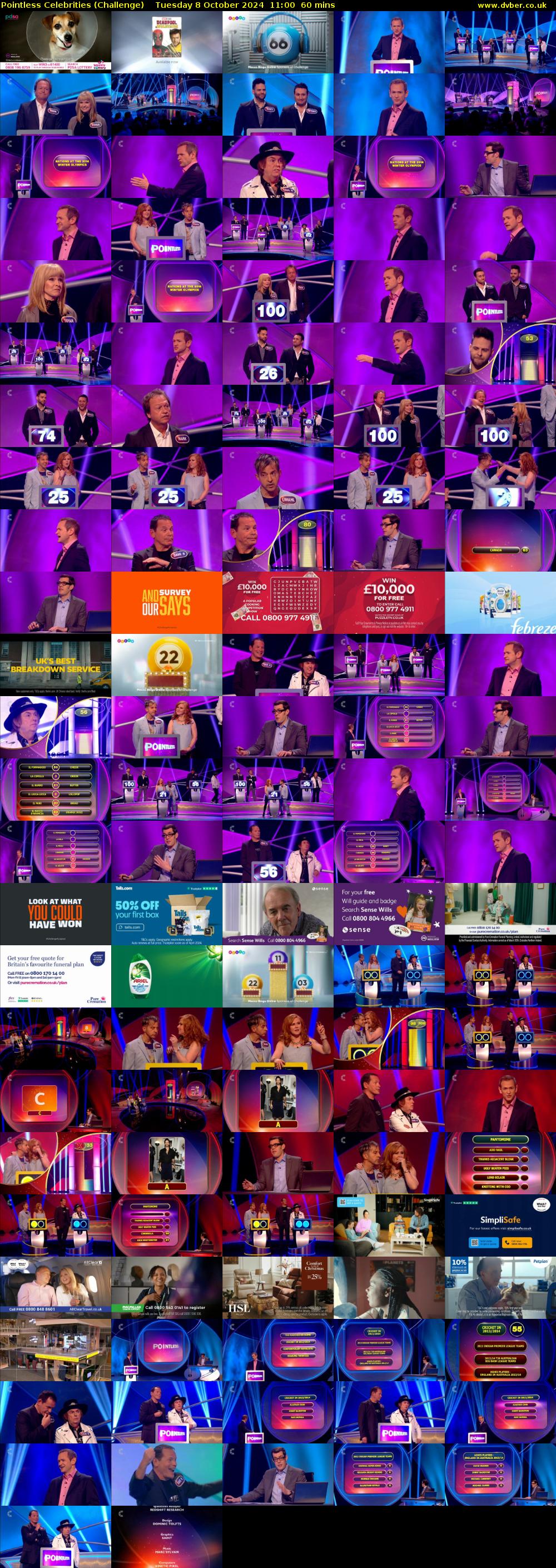 Pointless Celebrities (Challenge) Tuesday 8 October 2024 11:00 - 12:00