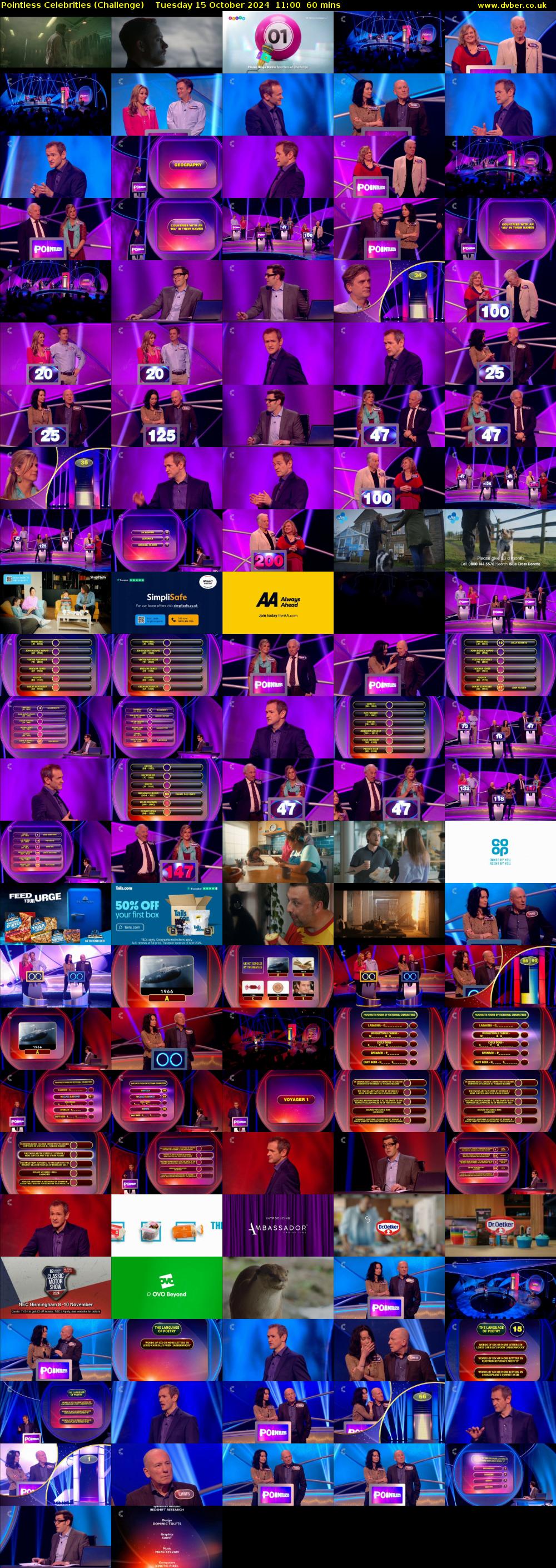 Pointless Celebrities (Challenge) Tuesday 15 October 2024 11:00 - 12:00
