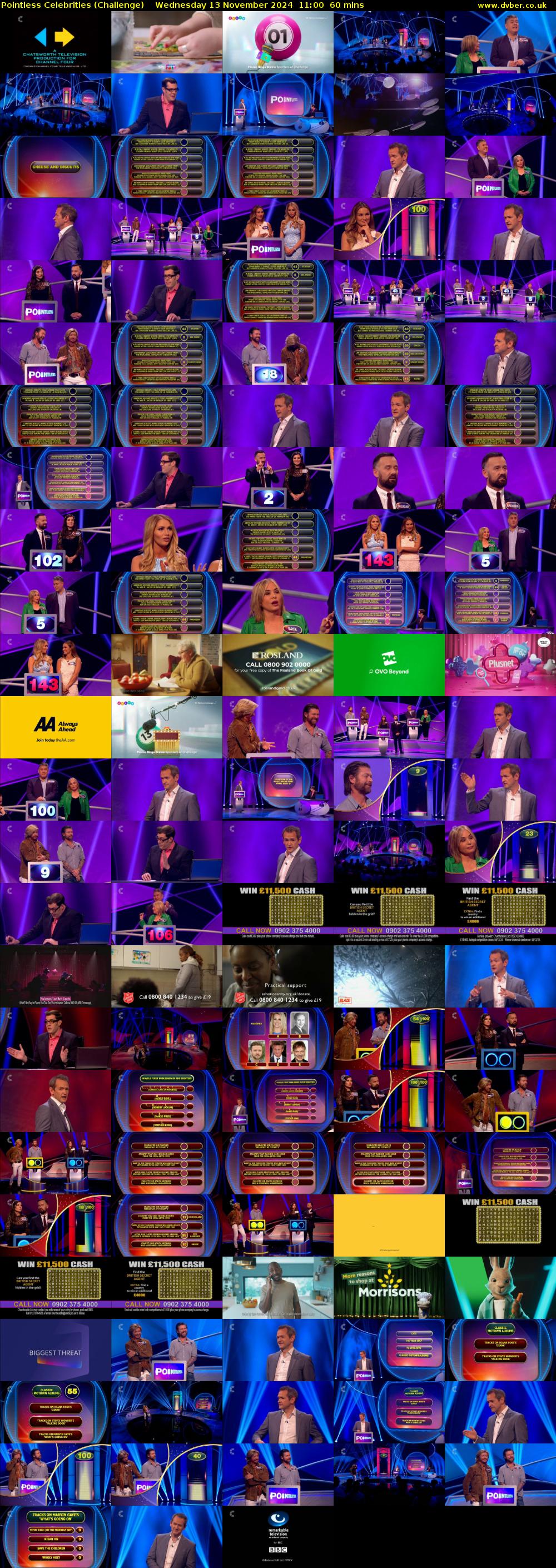 Pointless Celebrities (Challenge) Wednesday 13 November 2024 11:00 - 12:00