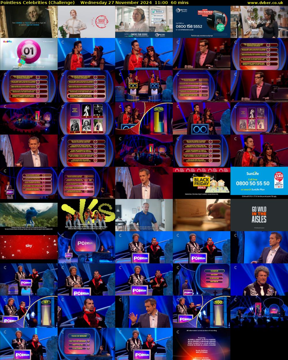 Pointless Celebrities (Challenge) Wednesday 27 November 2024 11:00 - 12:00